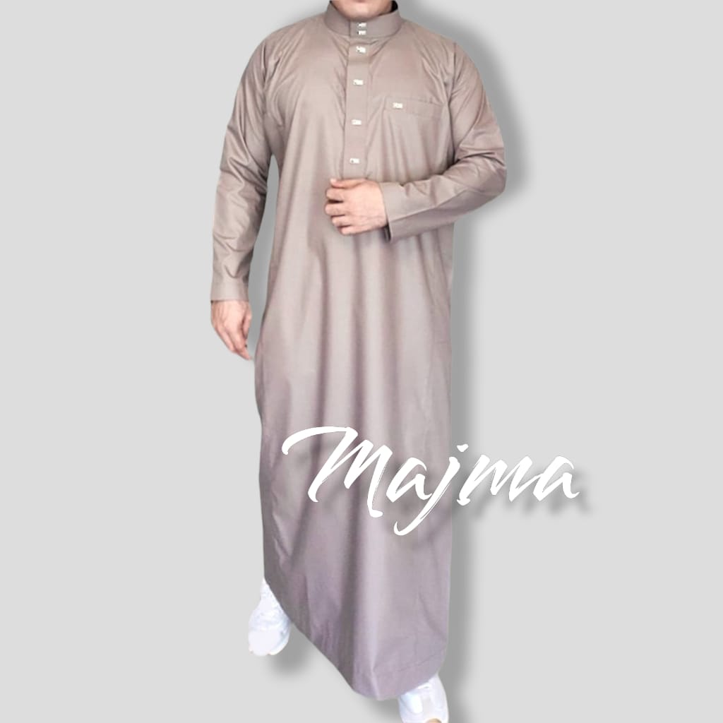 JUBAH PRIA MODEL ALHARAMAIN POLOS - GAMIS LAKI LAKI MODEL TERBARU BAHAN ADEM