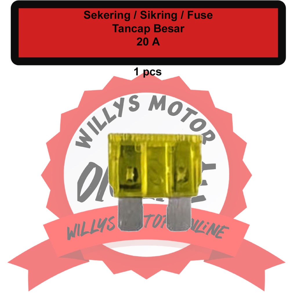 Sekring Sikring Fuse Tancap Besar 20A / Sikring Karisma Mio 20A KUNING
