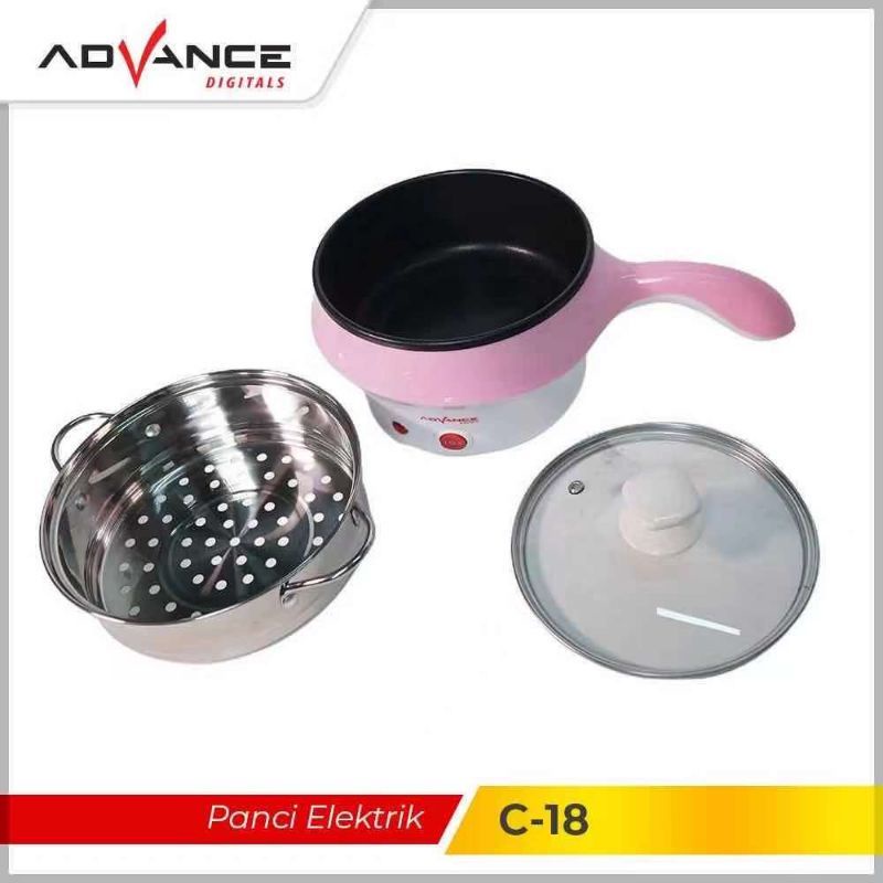 Panci Listrik Advance C-18 / Panci Elektrik Multifungsi Advance C18 ( ada Kukusan ) Steamer Warmer Cooker Panci Portable Serbaguna