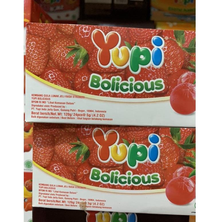 

㊋ Yupi Bolicious Strawberry 1 box isi 24 pcs SIAP KIRIM 3593 ◈