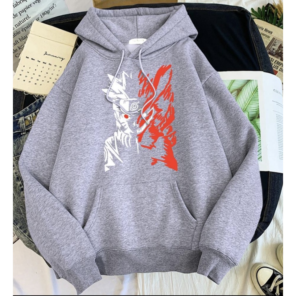 WOLF NARUTO Jumper Hoodie II Sweater Hoodie Anime II Sweter Oblong Topi II SIZE M - XL ( Pria &amp; Wanita / Anak &amp; Dewasa )