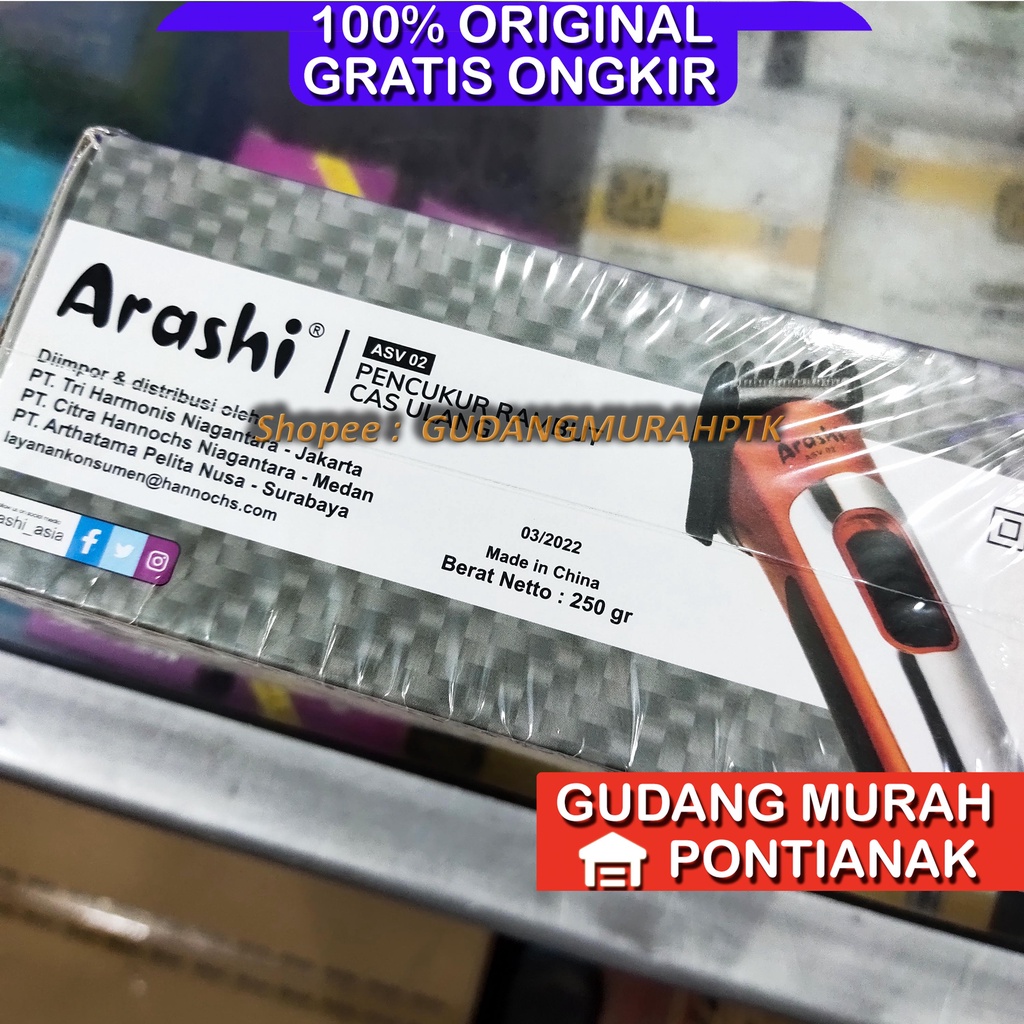 Hair Clipper Pencukur Rambut Alat Pangkas PORTABLE ARASHI ASV02 Charge bisa di pakai bawa jalan jalan portable