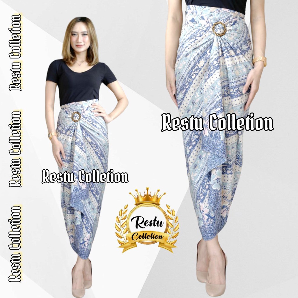 { COD } Rok Lilit Warp Skirt Serut Batik Songket Jumputan Panjang Wanita Bawahan Kebaya Kondangan Nikahan Wisuda Modern Cewek Bahan Sutra HQ Premium All Size By Restu Colletion Motif AKAR NEVY