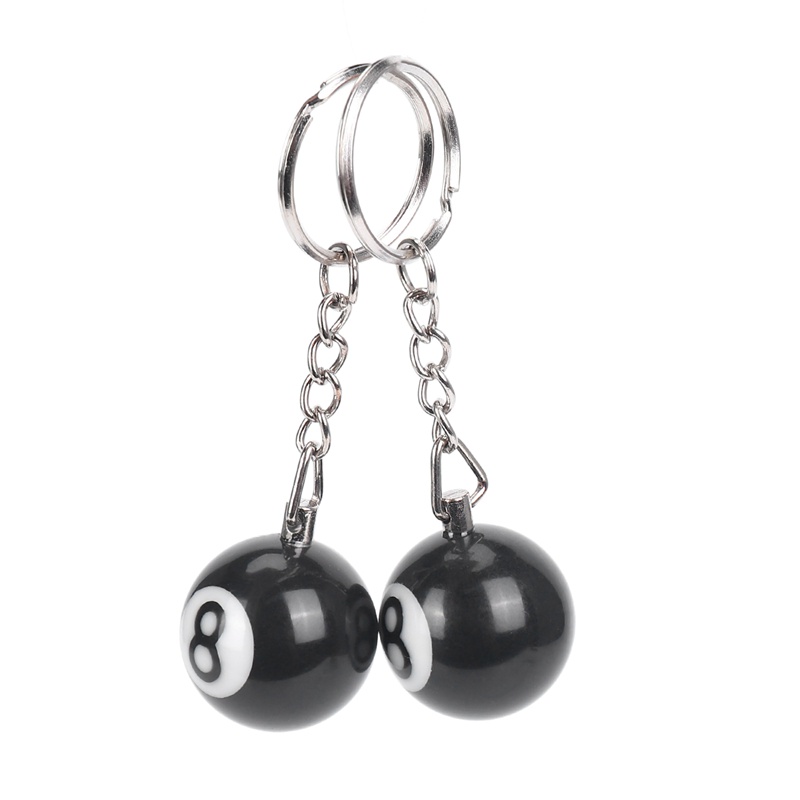 2x Gantungan Kunci Bola billiard key ring happy No. 8