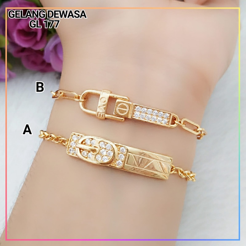Gelang xuping gelang dewasa rantai terbaru permata perhiasan lapis emas gold GL 177