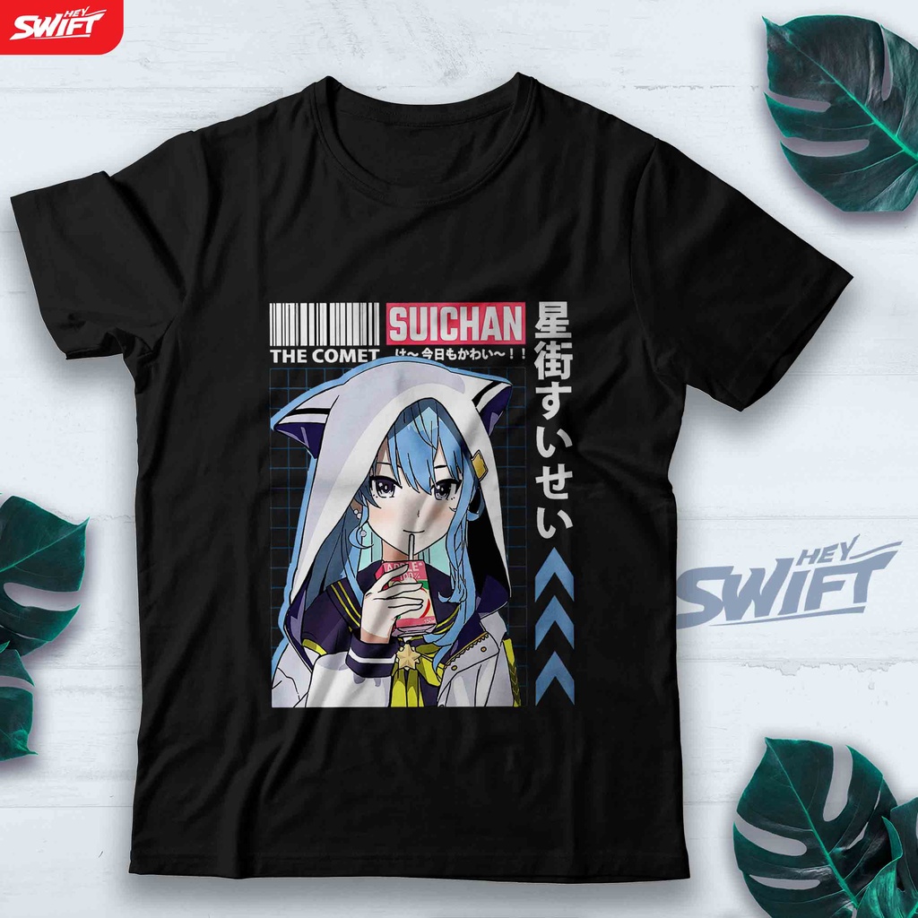 KAOS Hololive Hoshimachi Suisei with Hoodie vtuber TSHIRT BAJU DISTRO