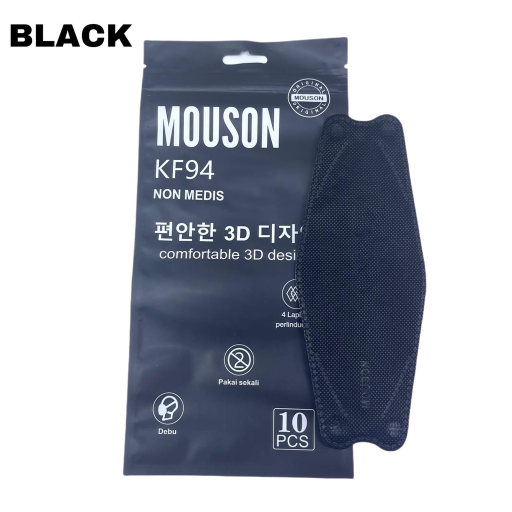 Masker KF94 MOUSON 4PLY ISI 10pcs Masker KF 94 Masker 4D Masker KF94 KOREA 4ply KF94 Warna isi 10pc Murah