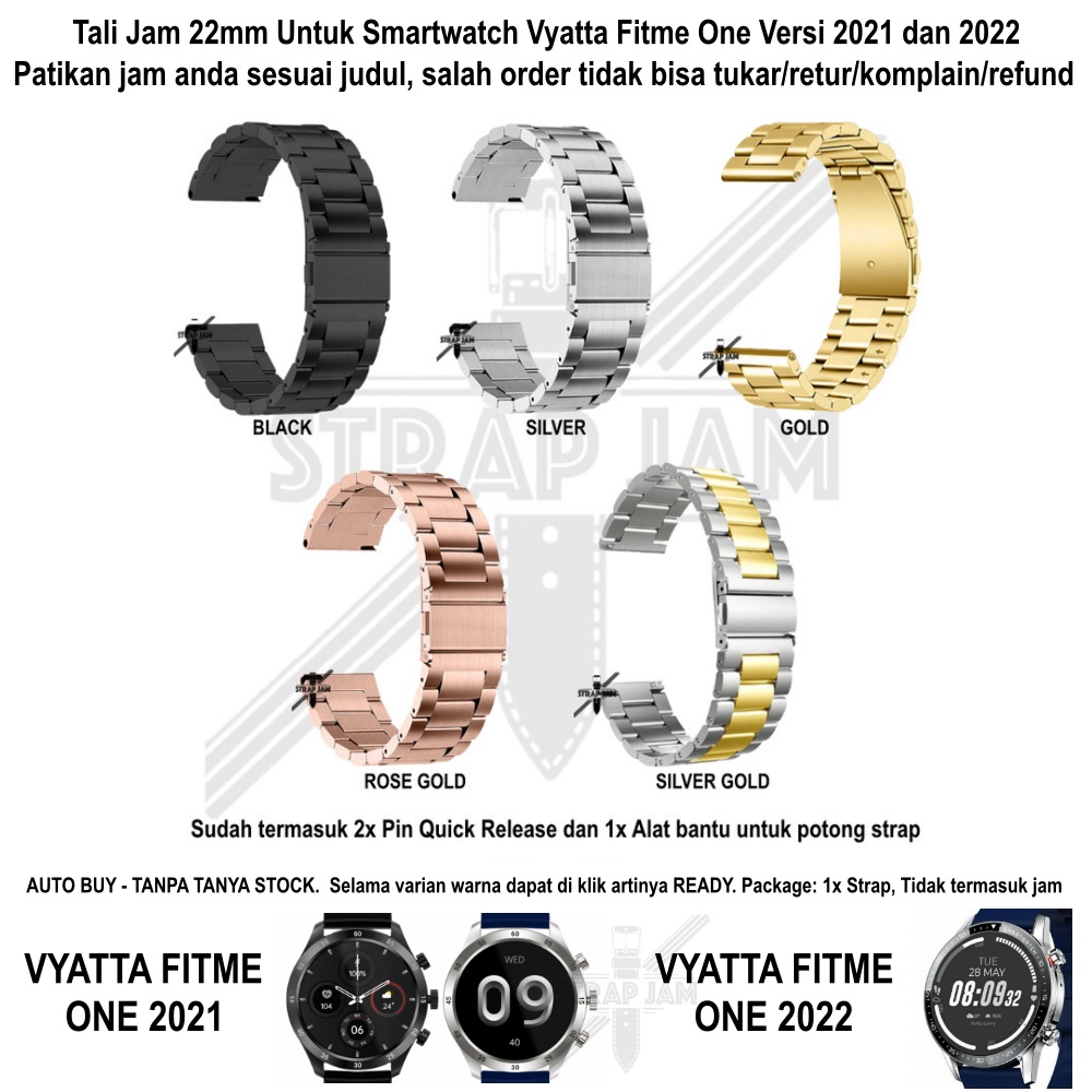 Tali Jam Tangan Strap Vyatta Fitme One 2021 2022 - Metal Stainless Steel Padat