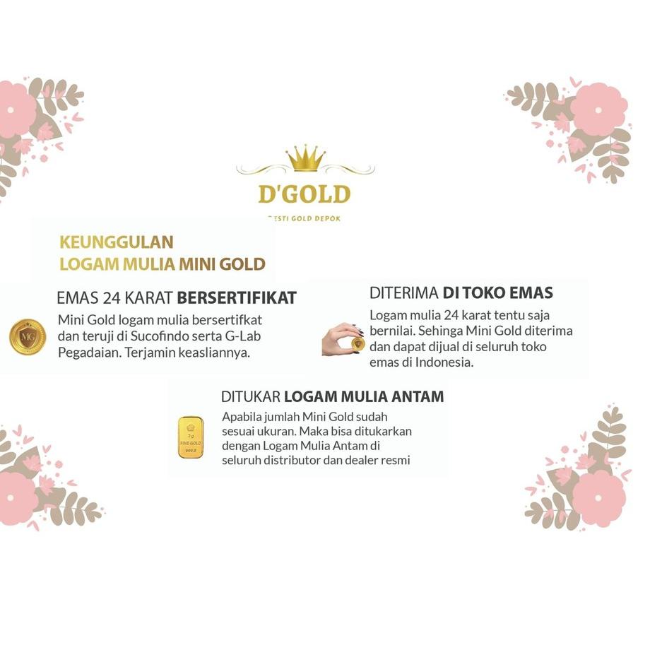 MINIGOLD 0,025 Gram Logam Mulia Emas 24 Karat / EMAS MINI GOLD