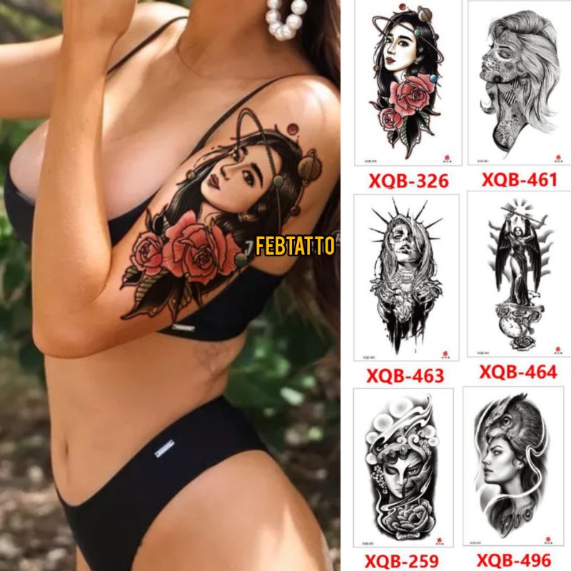 Grosir Stiker Tato / Tato Temporer 21x11cm Motif Aesthetic Tatto Temporary Tato Halal Tato wanita Cantik