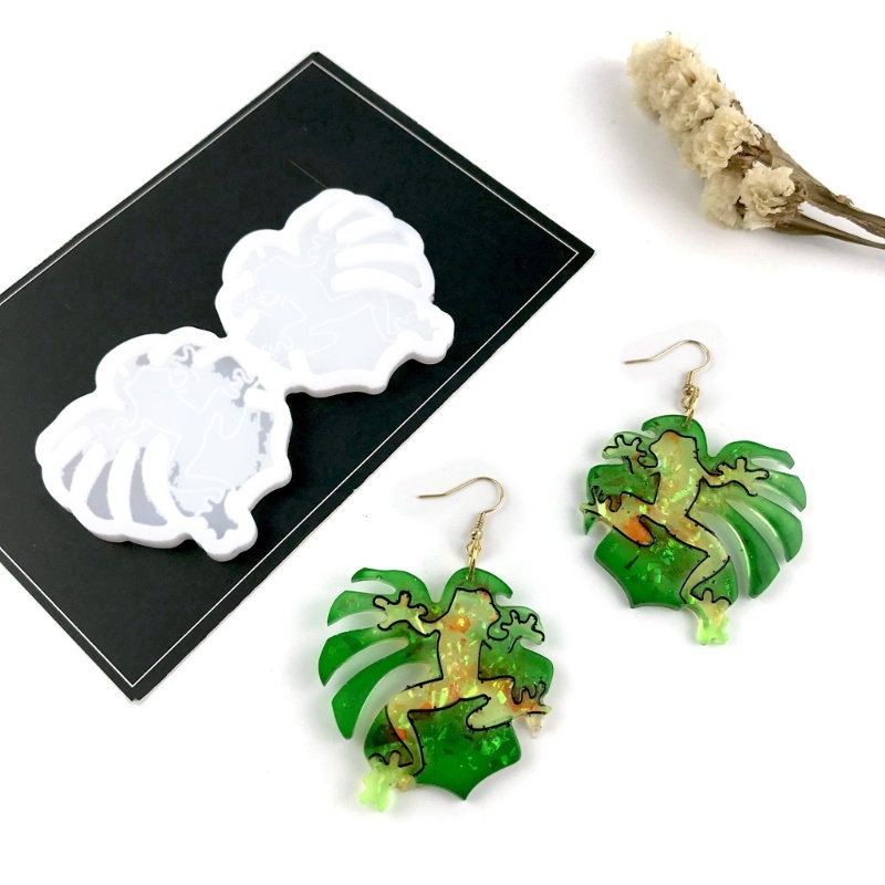 Siy Cetakan Resin Epoksi Bahan Silikon Untuk Membuat Perhiasan Anting DIY