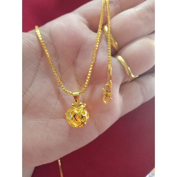 kalung italy apel lapis emas 24k