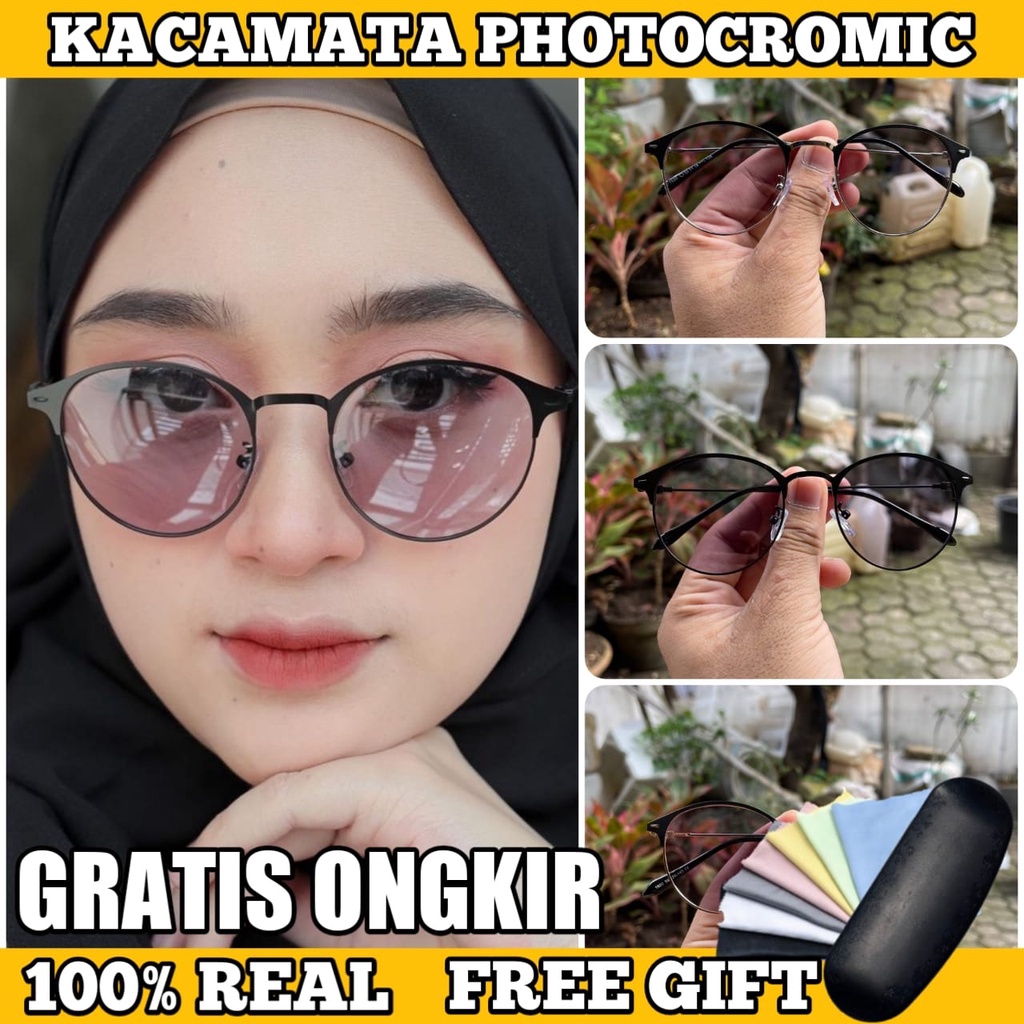 [TERMURAH] Kacamata Photocromic Korea / Anti Radiasi 2 In 1 Potokromik Photochromic Blue Ray Pria Wanita