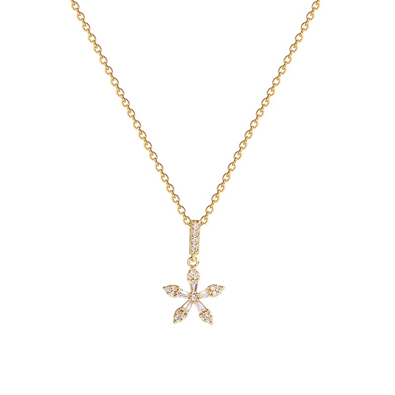 Kalung Choker Bahan Titanium steel Dengan Liontin Bintang Zircon Untuk Wanita