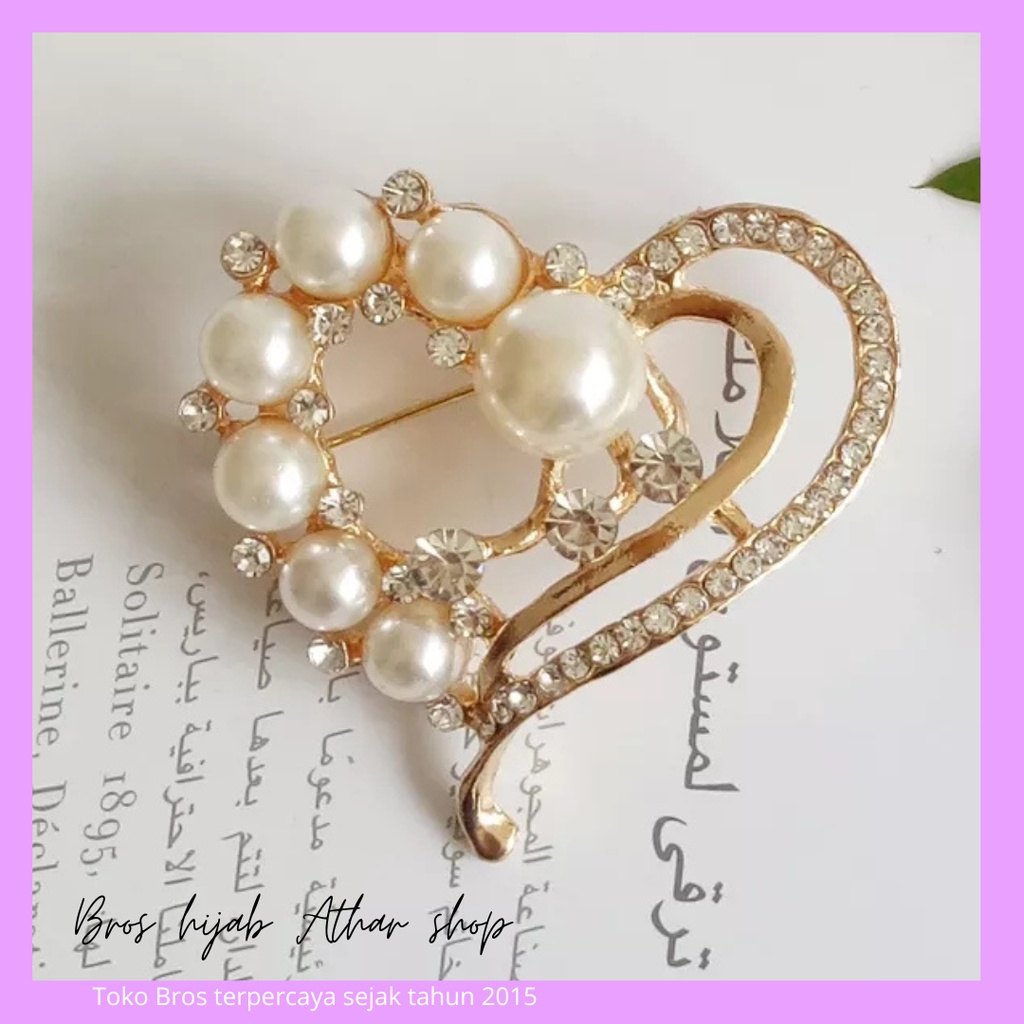 Bros Jilbab Love Hati Pin Hijab Heart Cinta Bunga Cat Eye Bross Permata Import Premium Brooch Wanita By Athar Shop