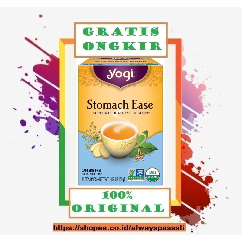 

Yogi Tea Stomach Ease 16 bags Healthy Digestion Caffeine Free Teh Herbal Alami Kesehatan Asam Lambung Pencernaan Maag Perut Kembung Sembelit Digestive