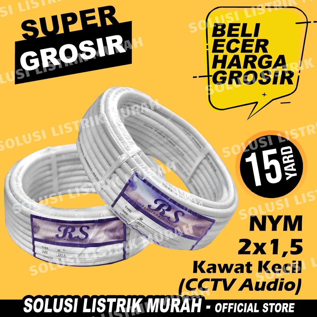 KABEL NYM 2X1.5 Kabel Listrik Panjang 15 Yard
