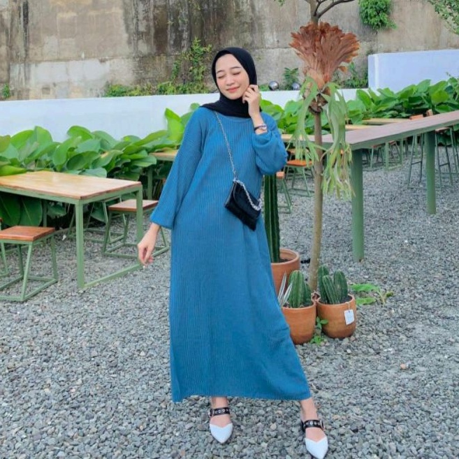 Yura Dress Rajut Premium LONG DRESS RAJUT SALUR PREMIUM / MAXI DRESS / MEDARI DRESS BAHAN ADEM LEMBU