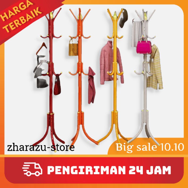 PRODUK NEW MURAH Stand Hanger COATRACK Gantungan Jaket/Baju,Topi Stand / Stand Hanger 9 Hook / Gantungan Baju Serbaguna / Gantungan Baju cooth rack hanger cantolan Baju,topi,tas multifungsi serbaguna