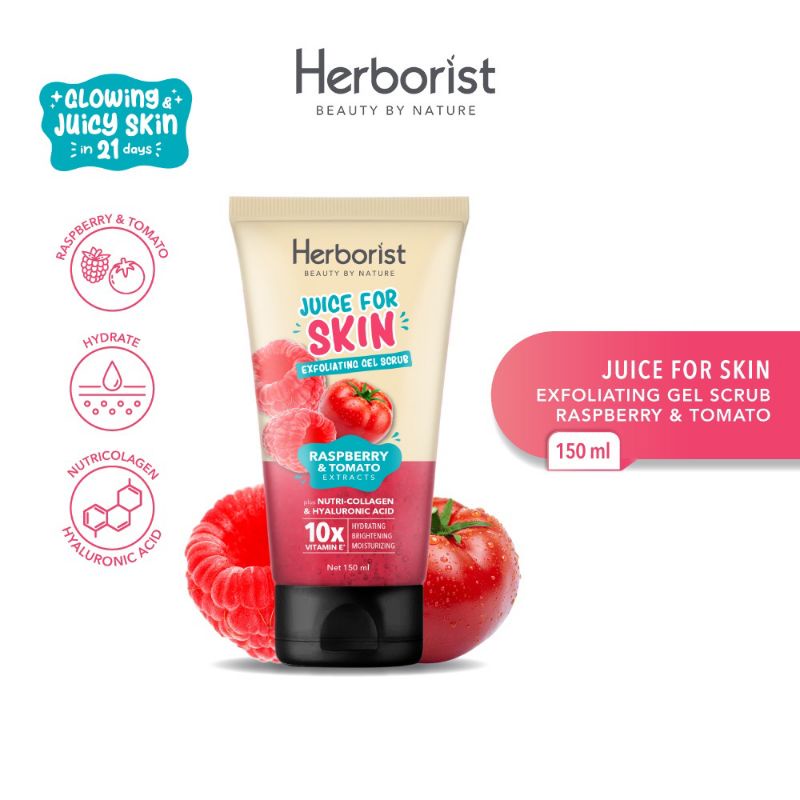 Herborist Juicy For Skin Body Serum Exfoliating Gel Scrub 150ml Original