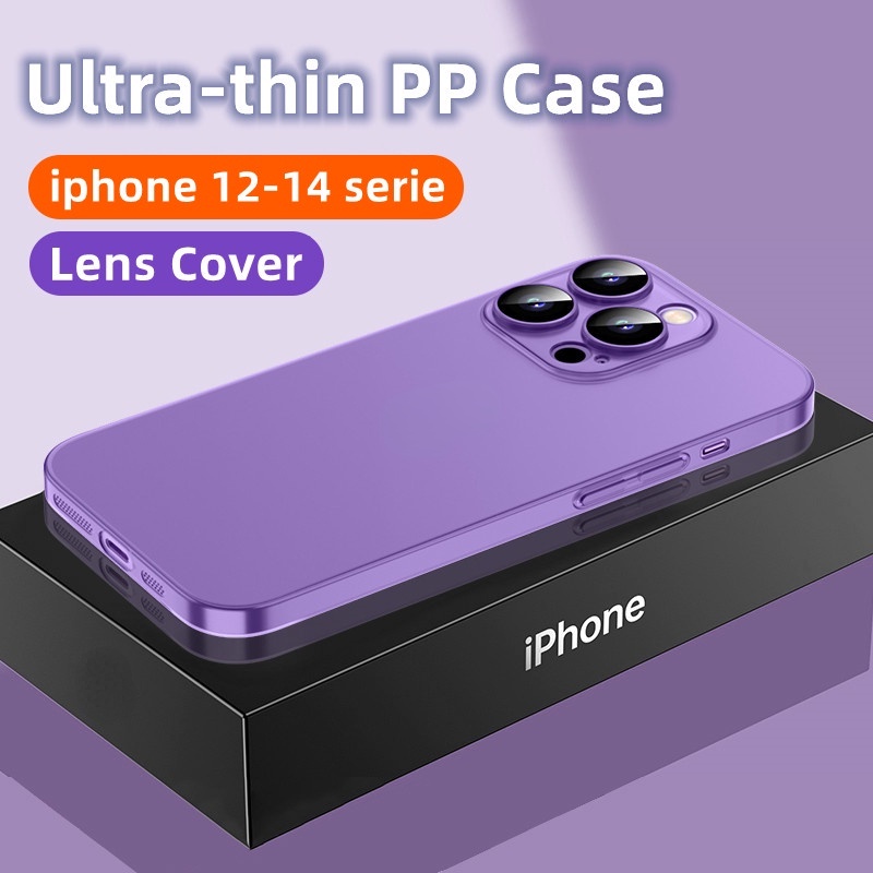 Case Pelindung Lensa Kamera Bahan PP Matte Ultra Tipis Tahan Banting Untuk iPhone 14 Pro Max 13 12 11 Pro Max 14 plus