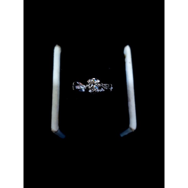 cincin mata 1 simple emas putih berlian asli