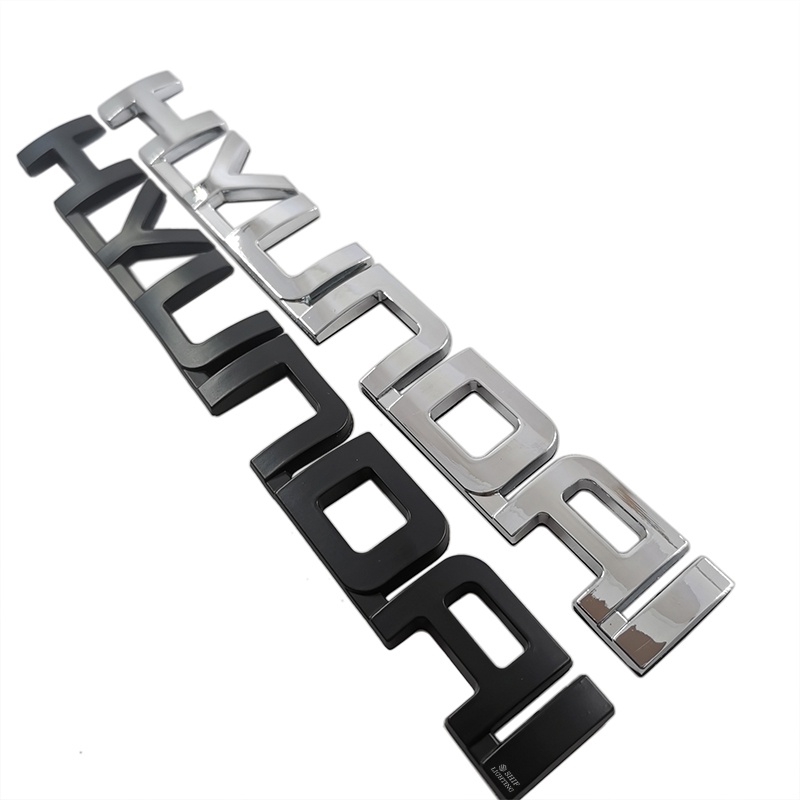1pc Stiker Emblem Logo HYUNDAI Bahan ABS Krom Untuk Bagasi Belakang Mobil HYUNDAI