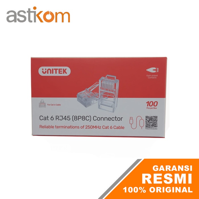 Konektor RJ45 Unitek Cat6 (8P8C) Plastik Y-OT19TP ecer