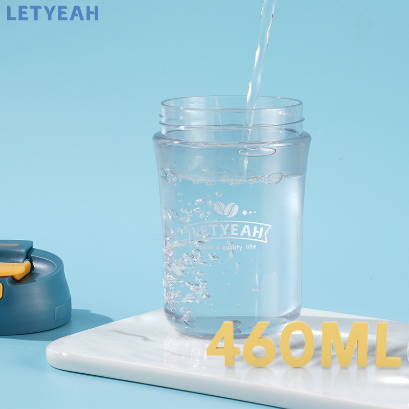 letyeah Botol minum 400ml anti bocor tumpah /botol minum kopi portable tahan panas /botol minum anak sedotan lucu /coffe cup/tumbler kopi