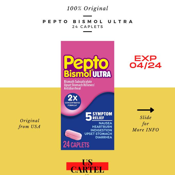 Pepto Bismol Ultra Nausea Heartburn Indigestion Diarrhea 24 Caplets