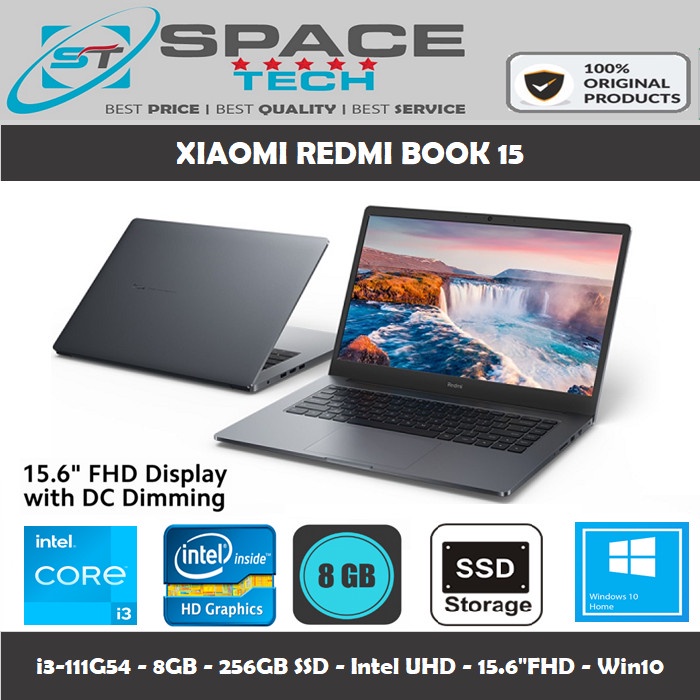 {MahesStore} LAPTOP XIAOMI Redmi Book 15 - Core i3-1115G4 8GB 256SSD 15.6 FHD W10 - 256GB SSD Diskon