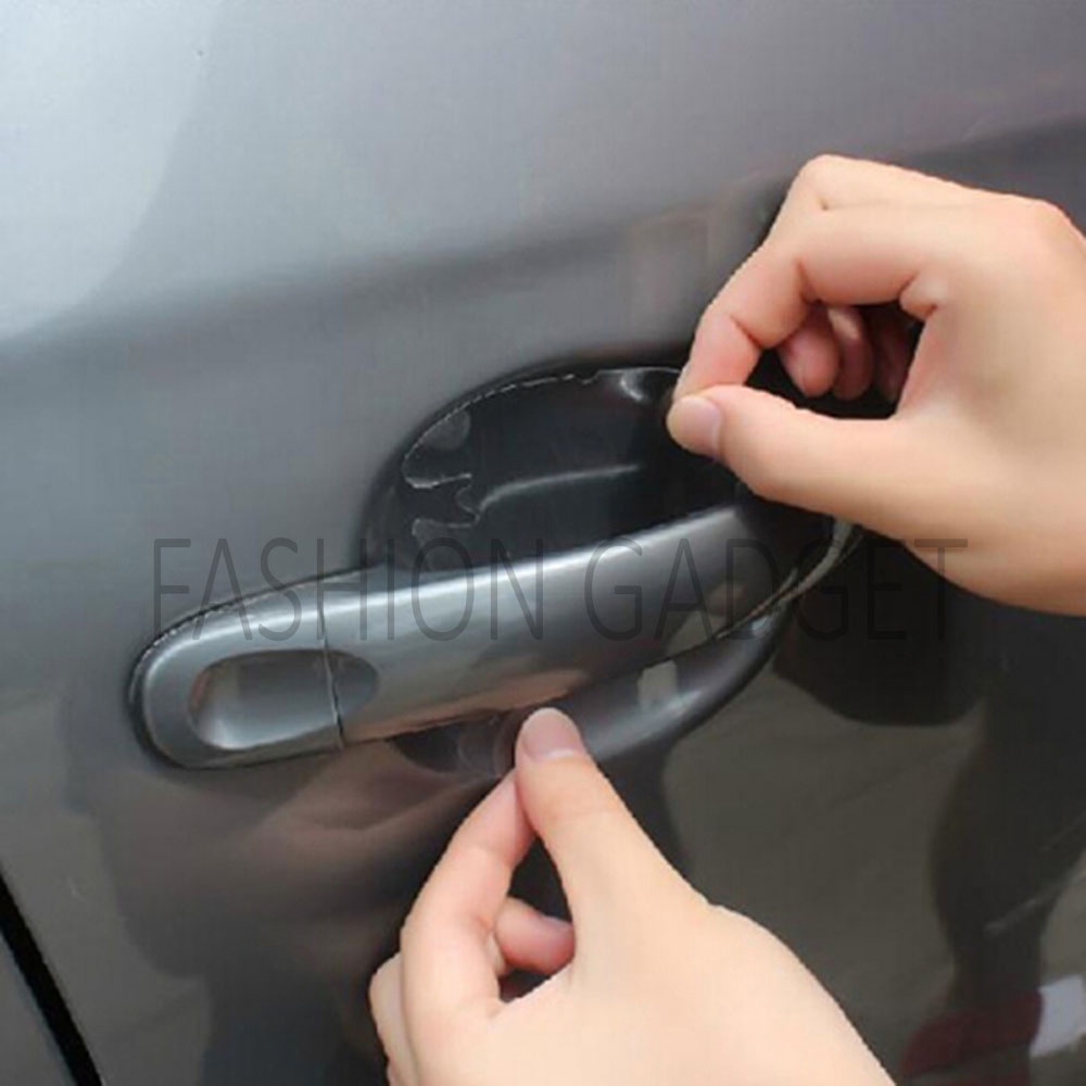 Stiker Gagang Pintu Mobil 4 PCS Anti Gores Mobil Antigores Stiker Handle Mobil Car Door Protector Sticker Car Handle Stickers Scratch Protector Sticker Protective Film - Bening