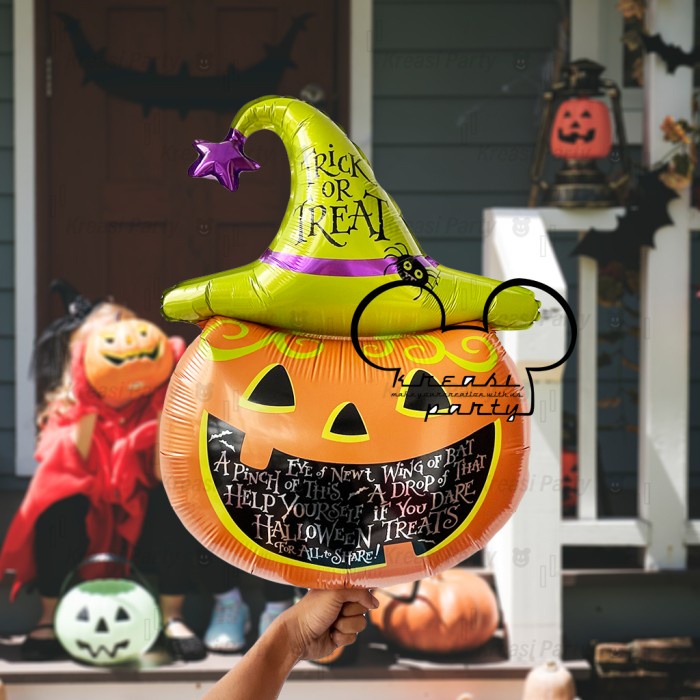 Balon Foil Kepala Labu / Balon Karakter Halloween / Balon Halloween