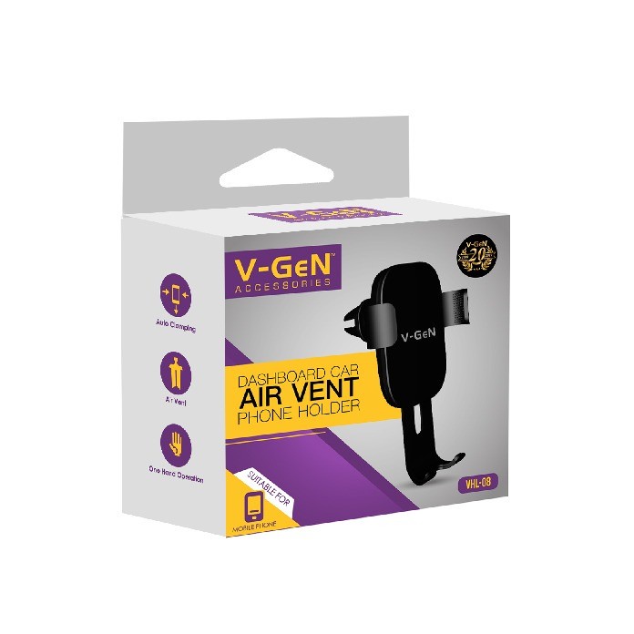 Dashboard Car Air Vent Phone Holder HP Mobil V-GeN VHL-08 Lubang AC Original