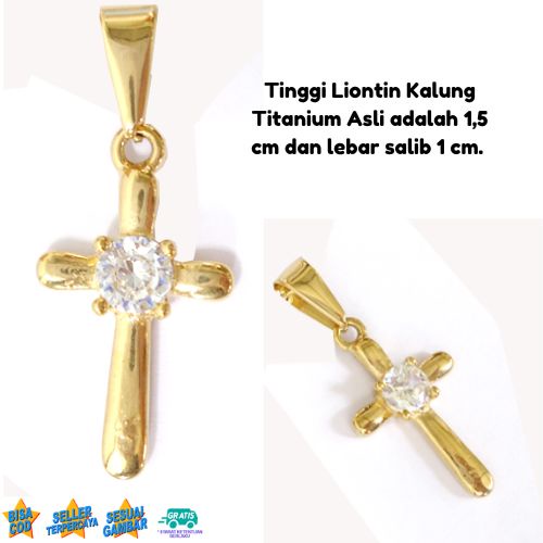 Lovekybutik - Liontin Tanpa Kalung Titanium Anti Karat Liontin Salib Titanium Tanpa Kalung Anti Karat Model Terbaru