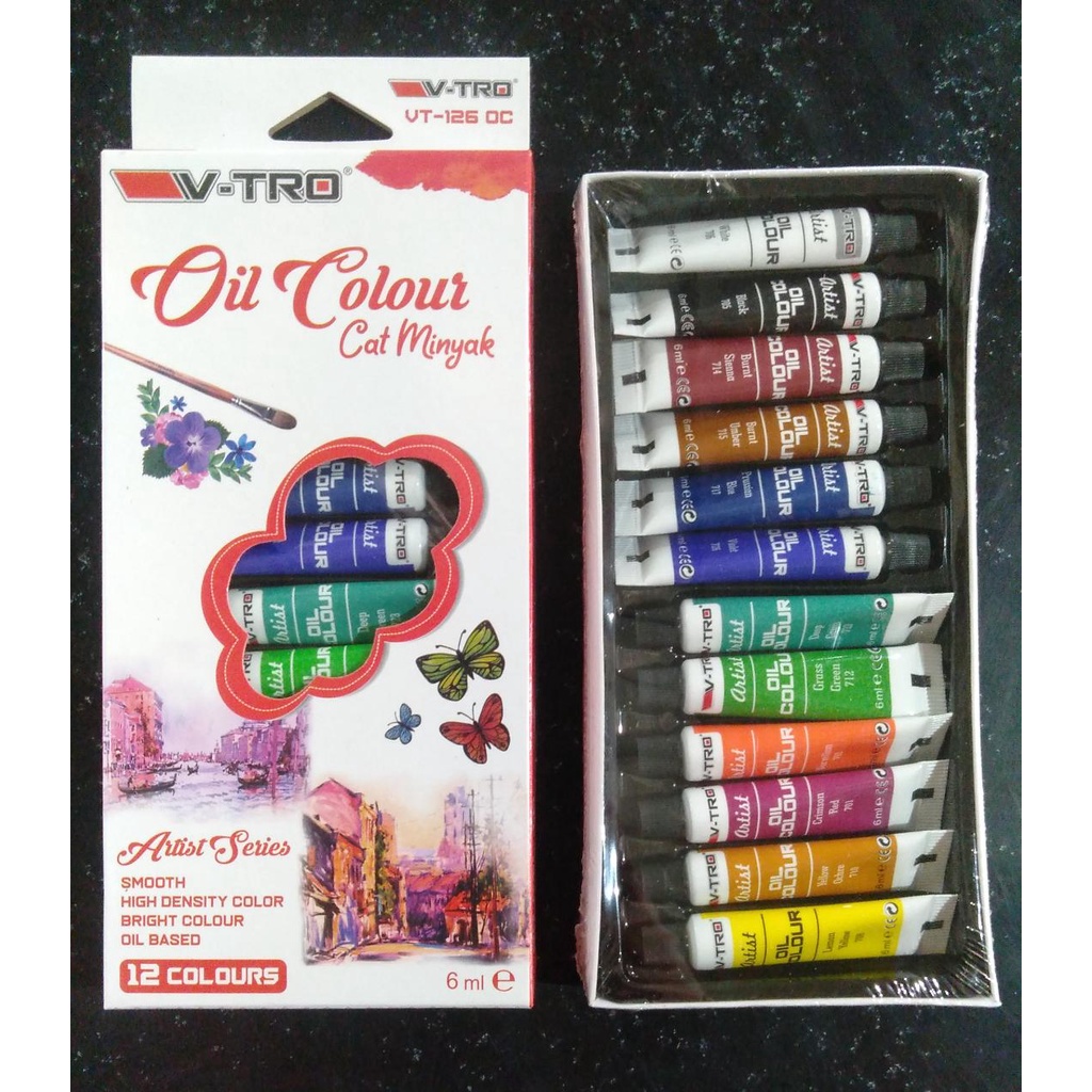 

OIL COLOUR V-TRO / CAT MINYAK / CAT V-TRO / CAT MINYAK VTRO / CAT MINYAK 12 WARNA