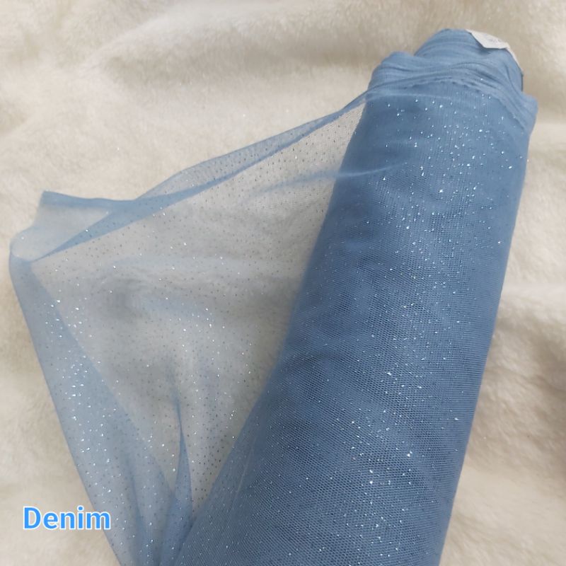 Kain Tile Glitter Bahan Kelap kelip ( Tulle gliter Metalik ) Tulle Mesh Metalic