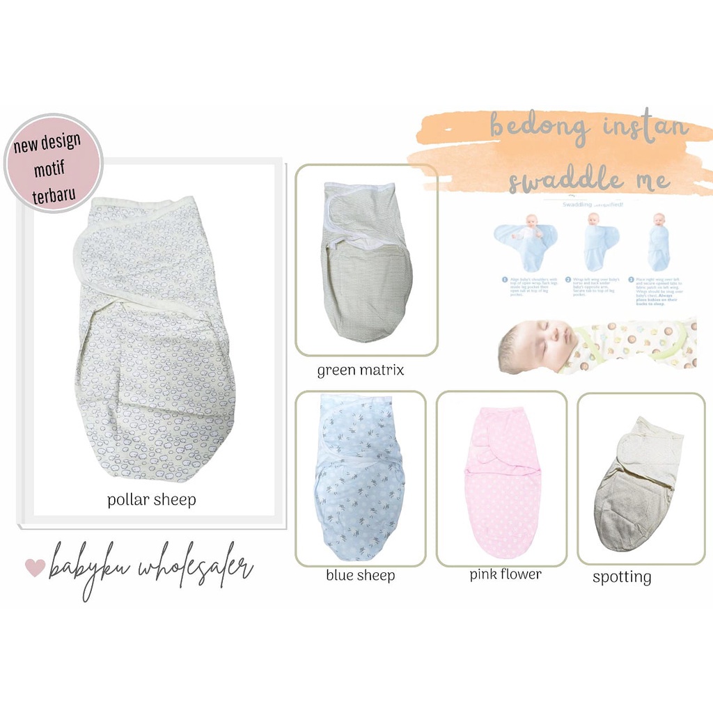 Bedong instan swaddle me / bedong bayi instant