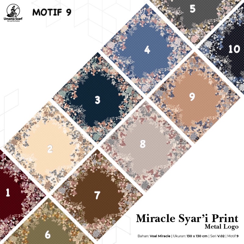 [PART 4] HIJAB SEGIEMPAT VOAL MIRACLE SYARI MOTIF LASER CUT