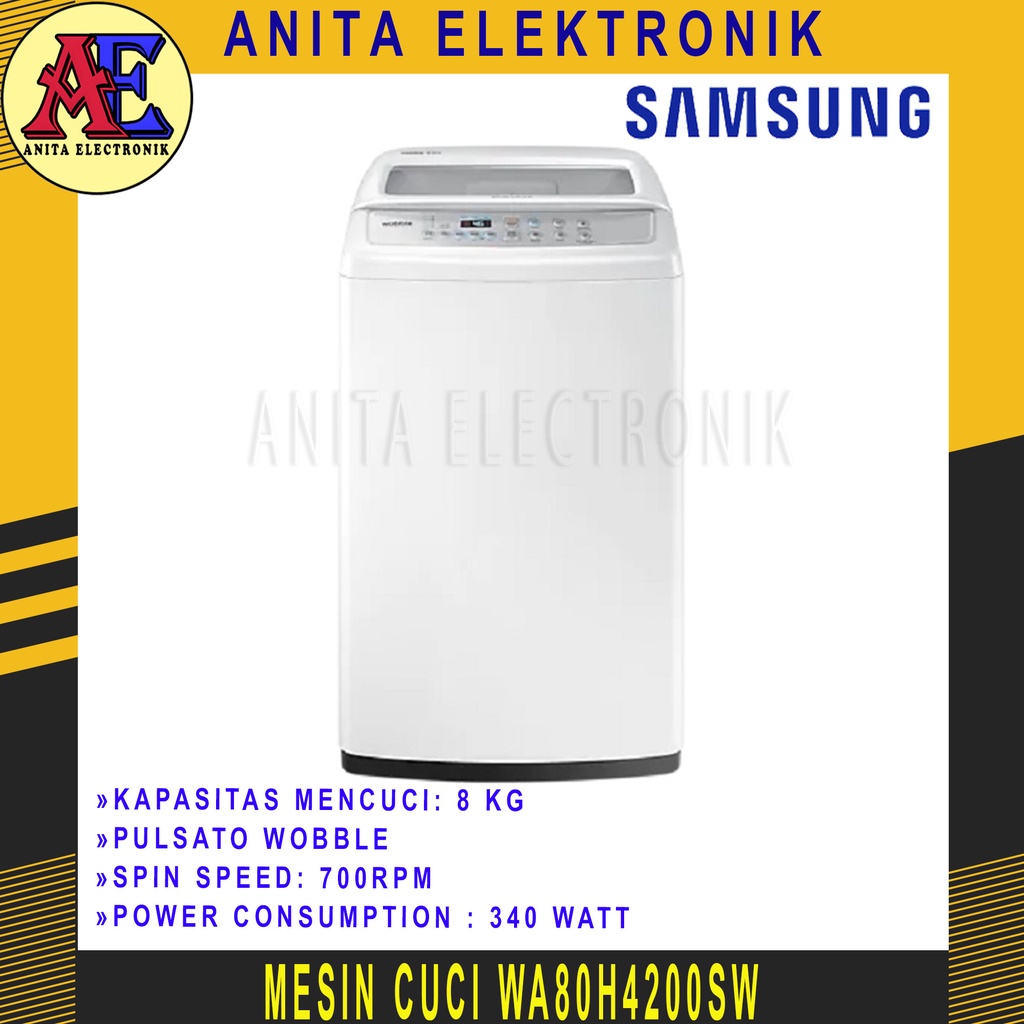 Jual MESIN CUCI SAMSUNG 8 KG WOBBLE TOP LOADING WA80H8200SW | Shopee ...