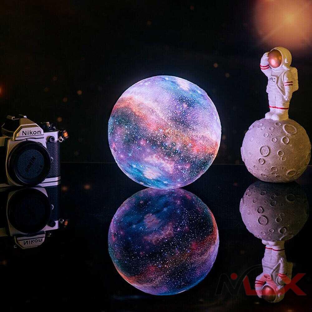 Lampu Meja Pajangan Meja 16 warna dengan Remote lampu emergency mati lampu lilin Tidur 3D Galaxy Bulan Planet Night Light Lamp 16 Color Moon Lamp Galaxy Lamp LED 3D Moon Light Lava Lamp, Star Lamp Moon Night Light Gifts Birthday Gifts Hadiah ulang tahun