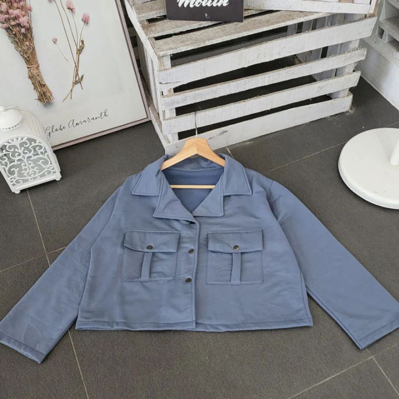 Sandra Crope Sweater Wanita Pleece Tebal XL