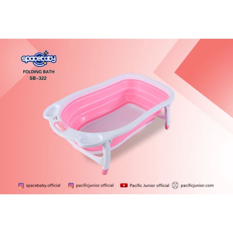 SIYA✨FREE BUBBLEWRAP BAK MANDI SPACEBABY FOLDING BATH SB 322 BISA DILIPAT BAK MANDI BAYI LIPAT SPACEBABY SB 322