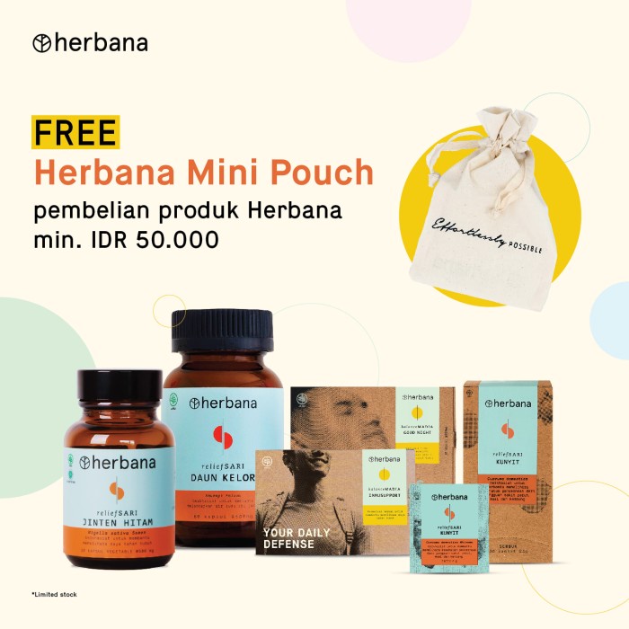 

Herbana Relief Sari Kunyit Vegan Maag Anti Inflamasi 60 Kapsul