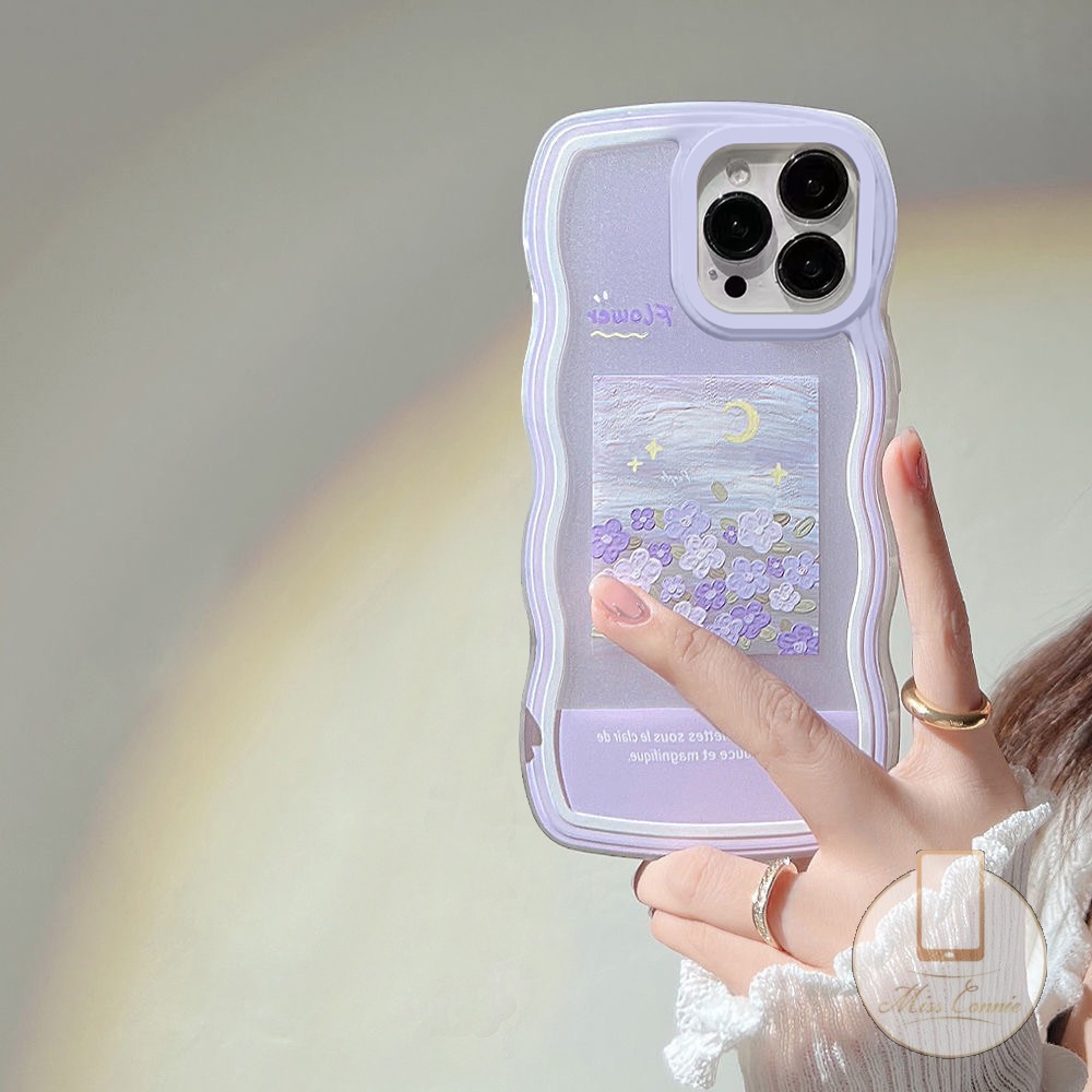 Soft Case Motif Bunga Ungu Untuk IPhone 11 14 Plus 12 13 14 Pro Max 6 6s 7 8 Plus XR X XS Max 11 Pro Max SE 2020