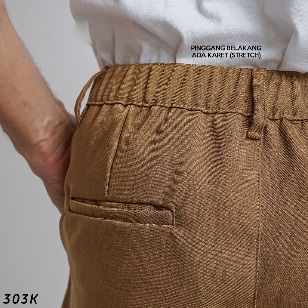 HSRM Celana Dapper Ankle Pants Brown Misty 303 K