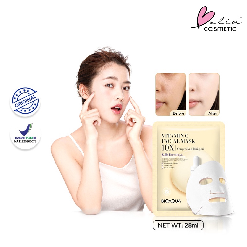 ❤ BELIA ❤ BIOAQUA Sheet Mask Master Series Plant | Flowers | Fruit | Eye Mask | Facial Mask Brightening Glowing Moisturizing Skin Care | Hydrating Essence Face Mask Brightening Anti Acne Jerawat | Honey Vitamin C Masker Wajah Muka Pelembab Kulit Cosmetics-BA S_Mask VitaminC28
