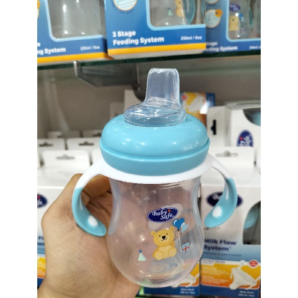 Botol Susu Baby Safe 3 Fungsi/Nipple Wide Neck,Handle,Soft Spout(Duckbill)250Ml BPA Free