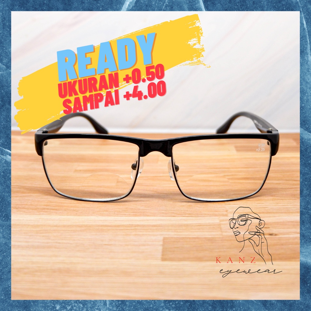 Kaca Mata Jauh Dekat Baca Dan Jalan Hitam Wanita Pria Double Fokus Kekinian Keren