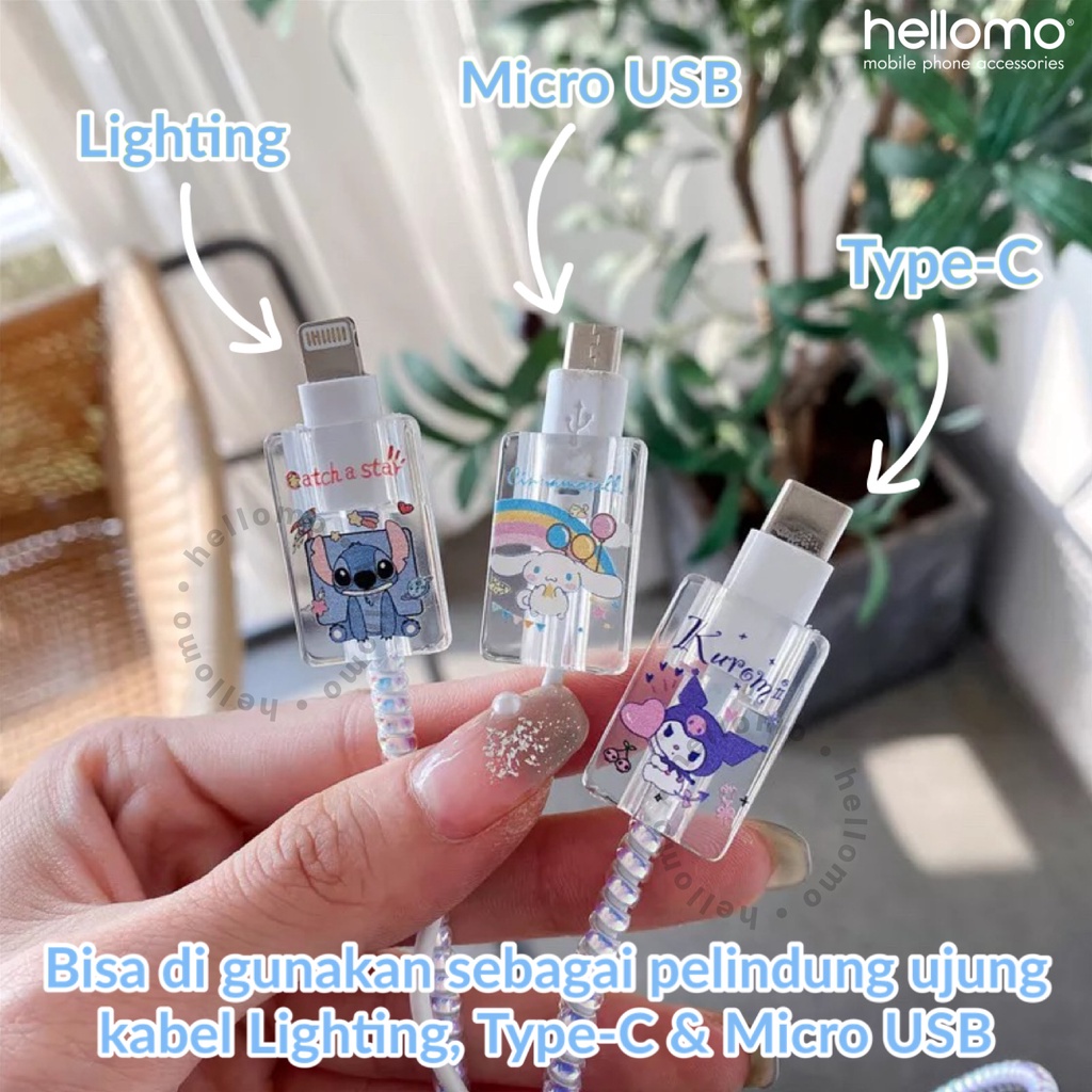 Pelindung Ujung Kabel Charger Cable Data iPhone Android USB tab C Protector Carger HP